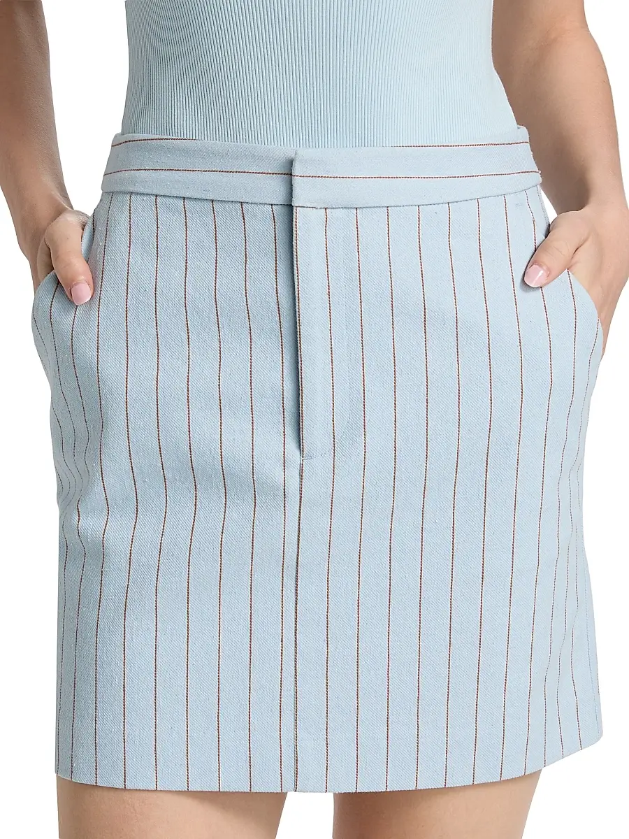 L'Agence Women's Vera Striped Cotton-Blend Miniskirt | Thumbnail 6 L'Agence Women's Vera Striped Cotton-Blend Miniskirt | Thumbnail 6