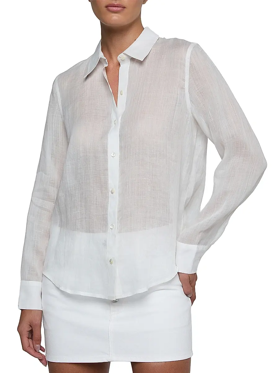 L'Agence Women's Ellery Sheer Long-Sleeve Blouse | Thumbnail 3 L'Agence Women's Ellery Sheer Long-Sleeve Blouse | Thumbnail 3