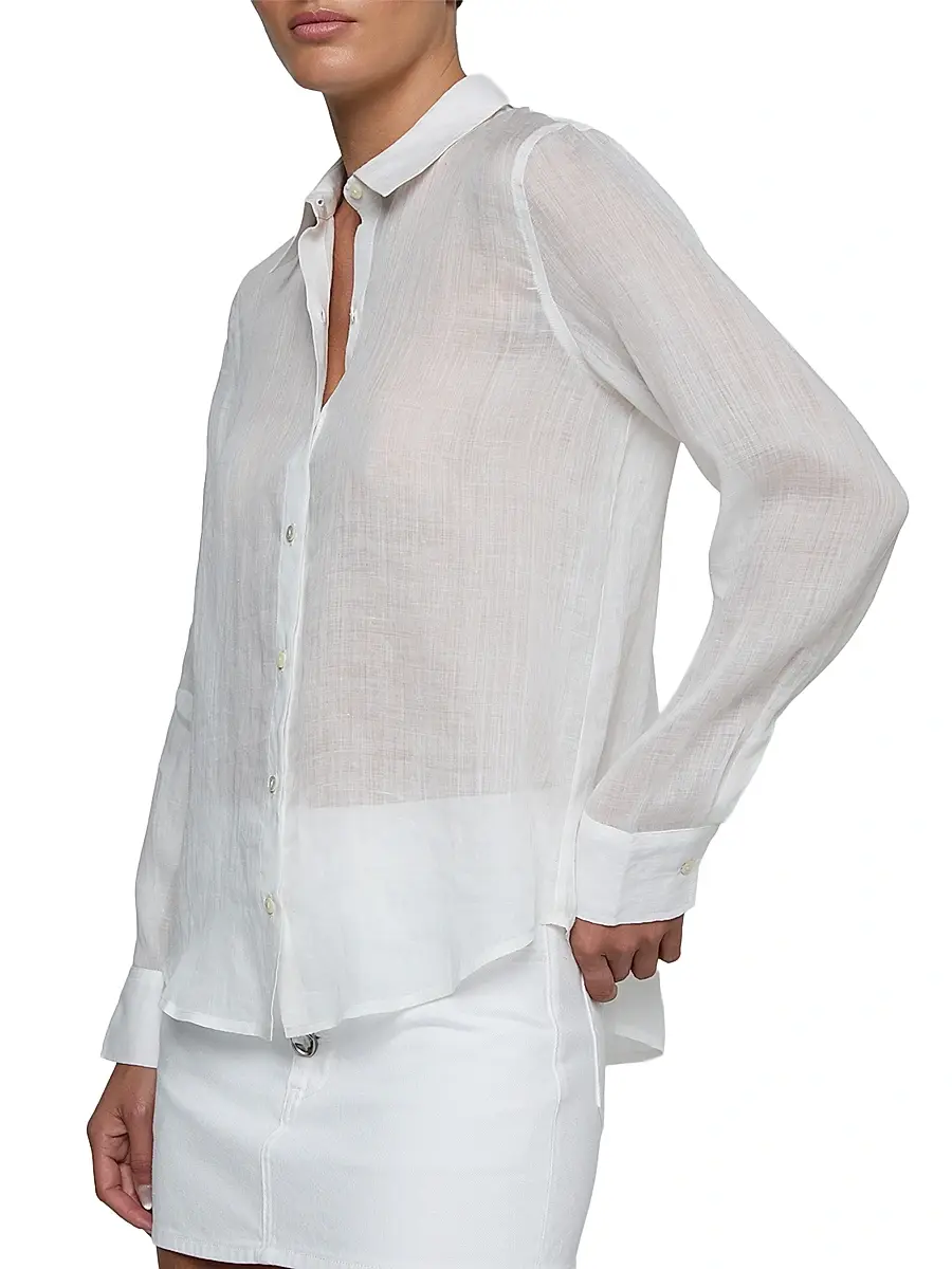 L'Agence Women's Ellery Sheer Long-Sleeve Blouse | Thumbnail 4 L'Agence Women's Ellery Sheer Long-Sleeve Blouse | Thumbnail 4