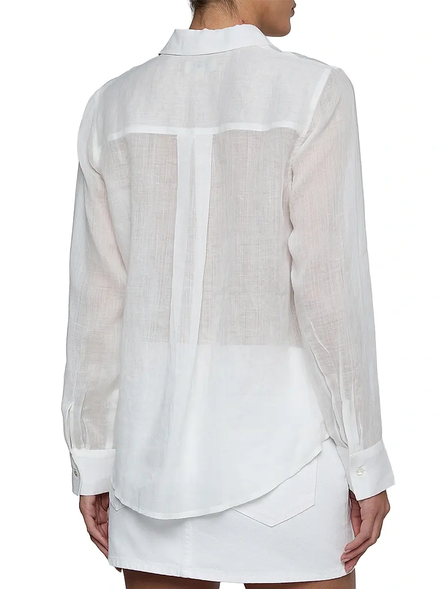 L'Agence Women's Ellery Sheer Long-Sleeve Blouse | Thumbnail 5 L'Agence Women's Ellery Sheer Long-Sleeve Blouse | Thumbnail 5