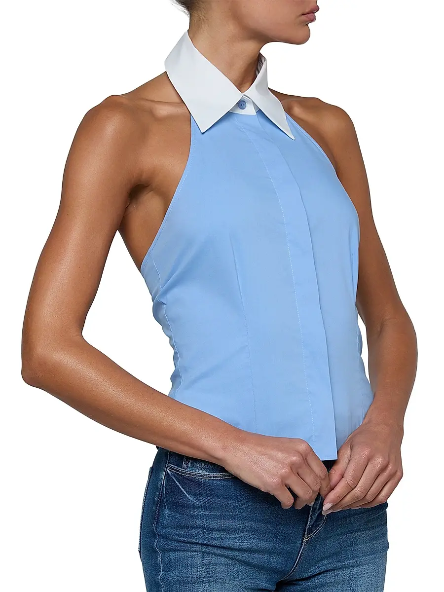 L'Agence Women's Rina Cotton-Blend Halter Top | Thumbnail 4 L'Agence Women's Rina Cotton-Blend Halter Top | Thumbnail 4