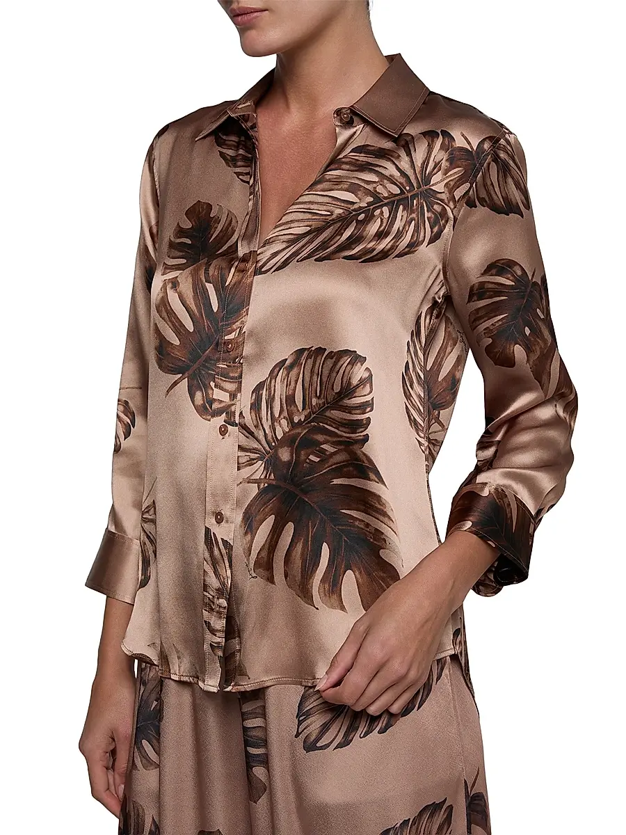 L'Agence Women's Dani Floral Silk Shirt | Thumbnail 4 L'Agence Women's Dani Floral Silk Shirt | Thumbnail 4