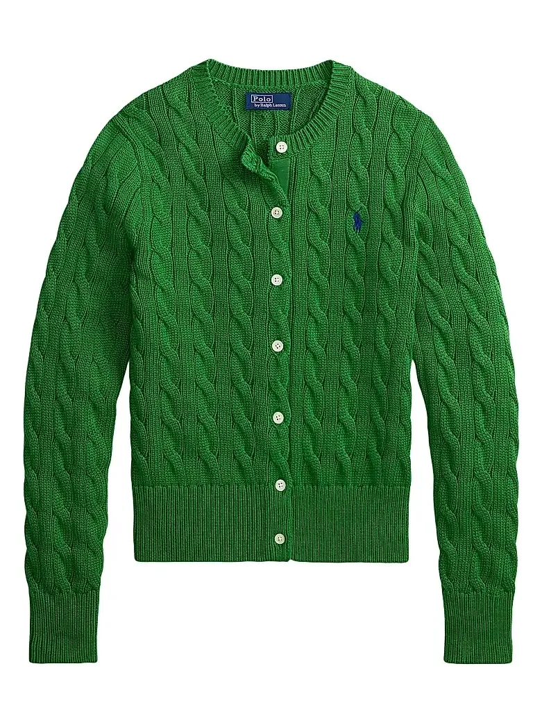 Women's Logo Cable-Knit Cotton Cardigan Women's Logo Cable-Knit Cotton Cardigan