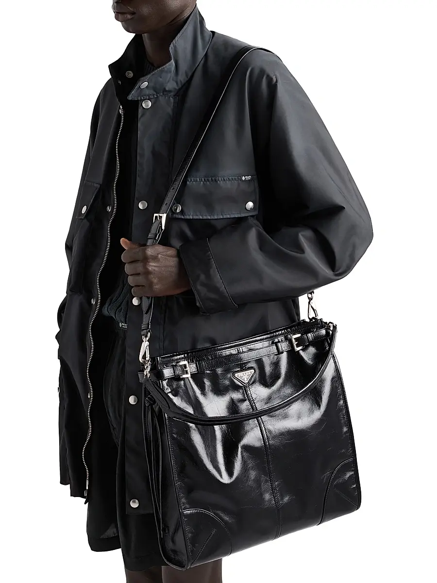 Prada Men's Bonnie Leather Shoulder Bag | Thumbnail 3 Prada Men's Bonnie Leather Shoulder Bag | Thumbnail 3
