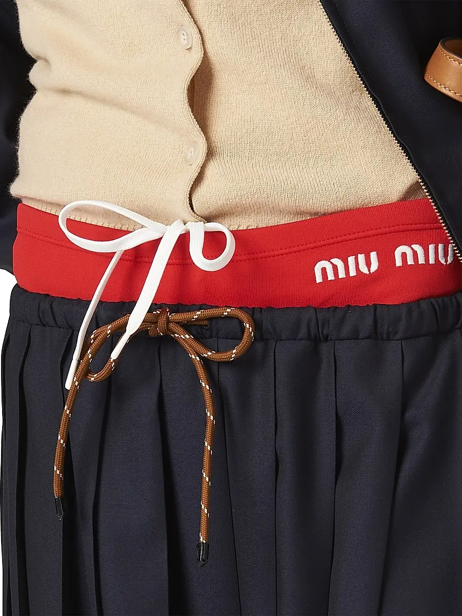 Miu Miu Women's Pleated Batavia Skirt | Thumbnail 5