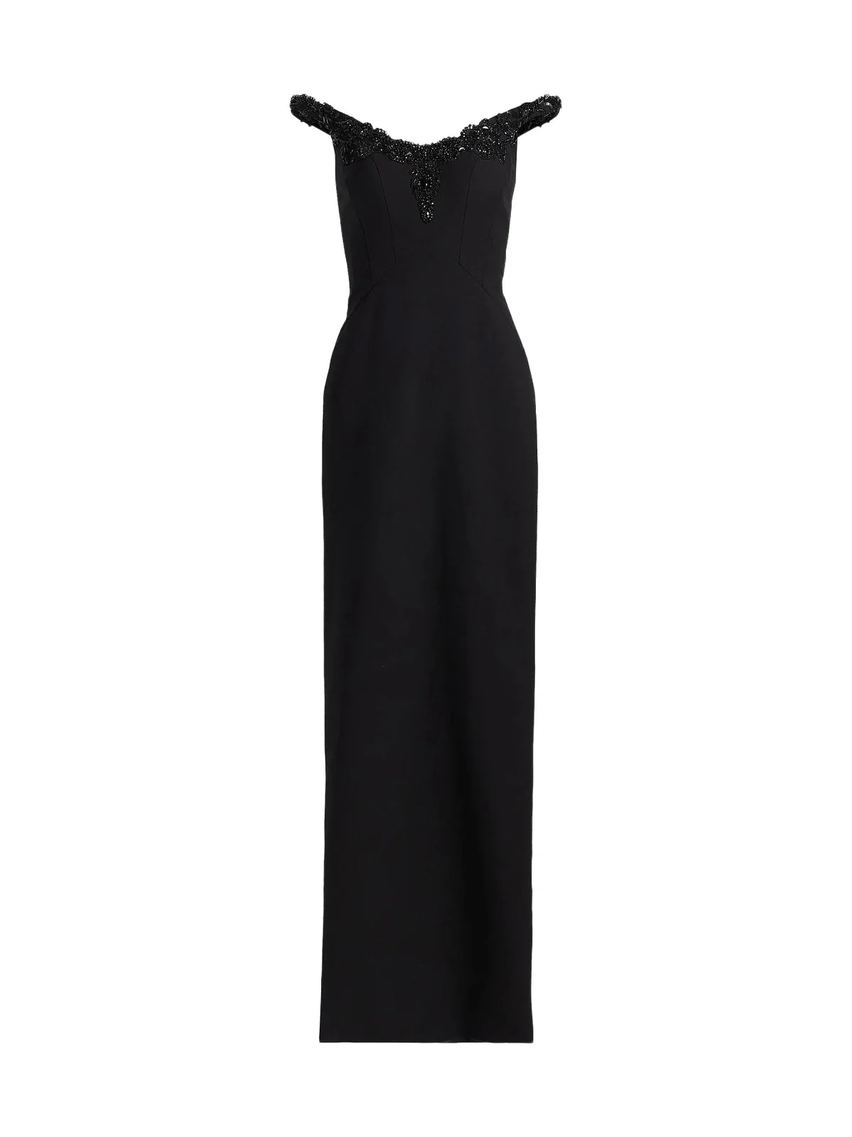 Women's Embellished Crepe Off-the-Shoulder Column Gown Women's Embellished Crepe Off-the-Shoulder Column Gown