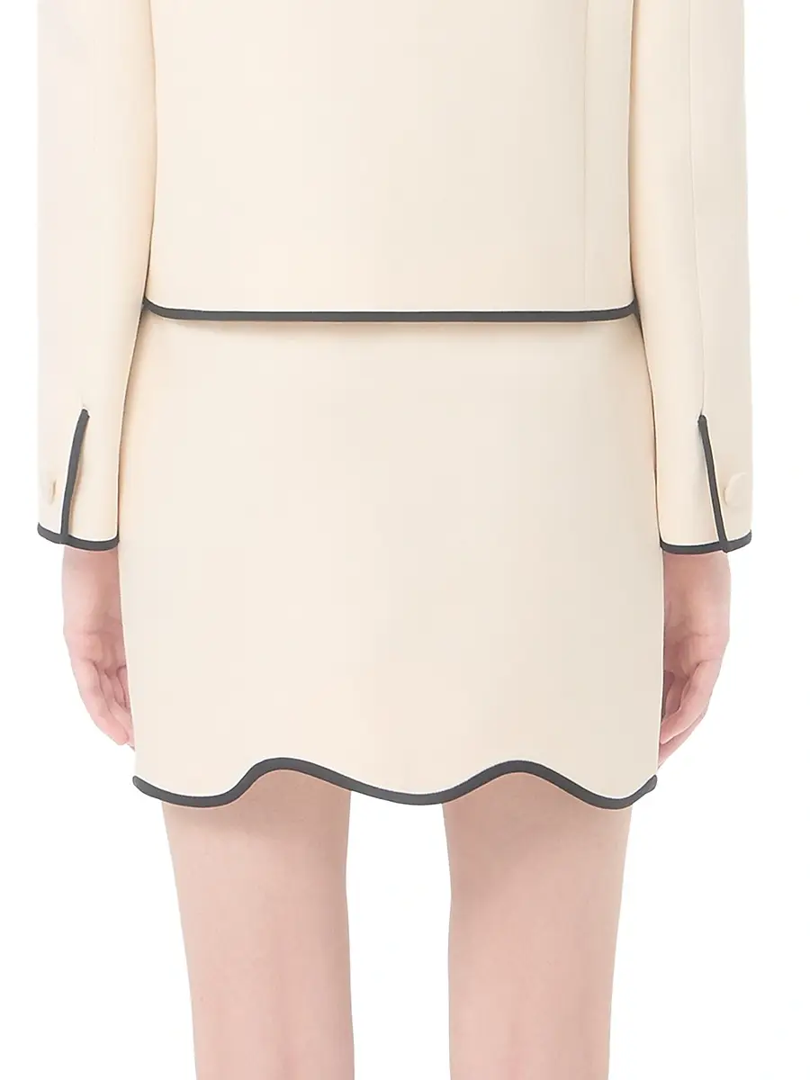 Valentino Women's Mini Skirt in Crepe Couture - Vanilla | Thumbnail 5 Valentino Women's Mini Skirt in Crepe Couture - Vanilla | Thumbnail 5