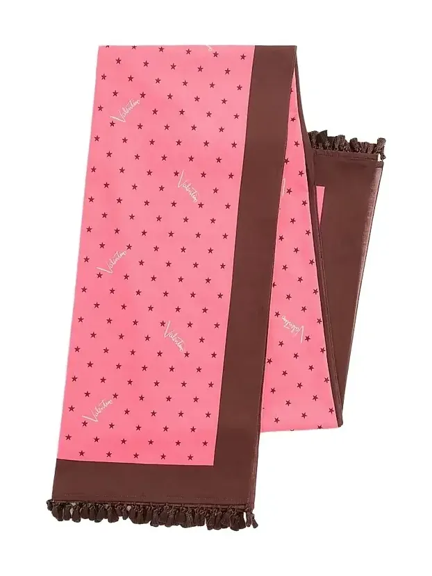 Valentino Women's Cotton Sarong with Tassel Trim - Coral Chocolate