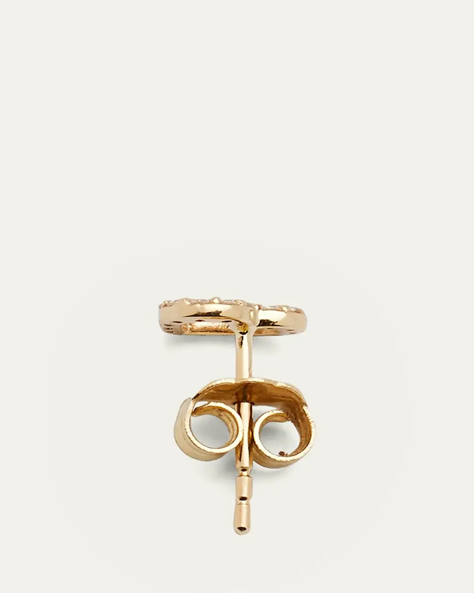 Sydney Evan 14K Small Open Heart Stud Earring with Diamonds, Single | Thumbnail 4
