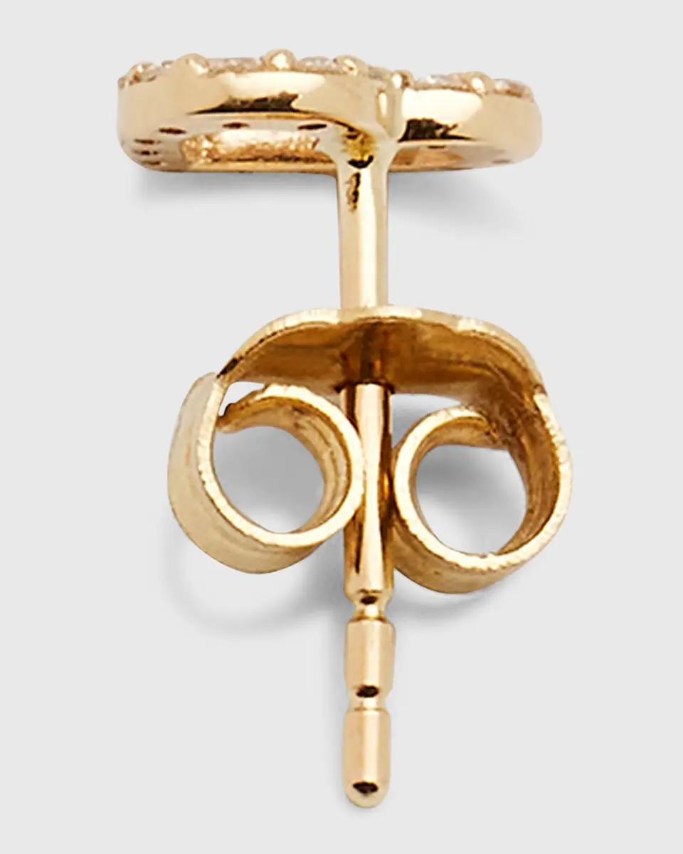 Sydney Evan 14K Small Open Heart Stud Earring with Diamonds, Single | Thumbnail 7
