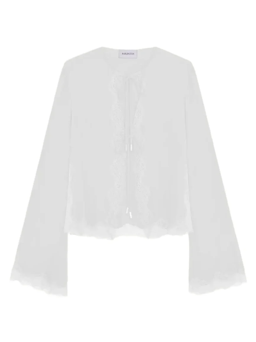 16Arlington Filipa Tie-Front Silk Cardigan