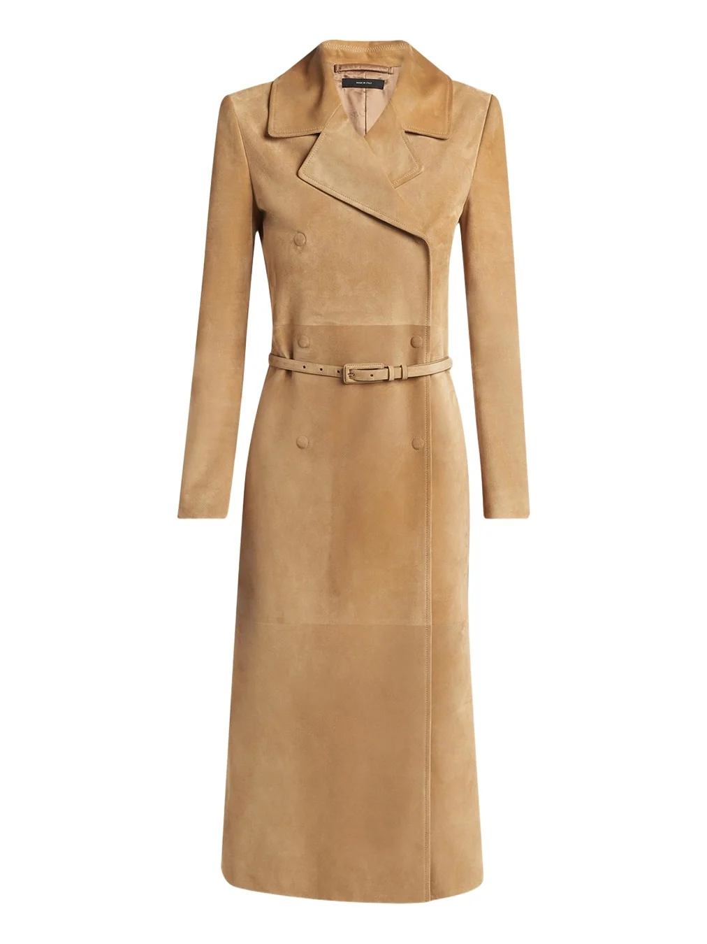 Belted Suede Long Trench Coat Belted Suede Long Trench Coat