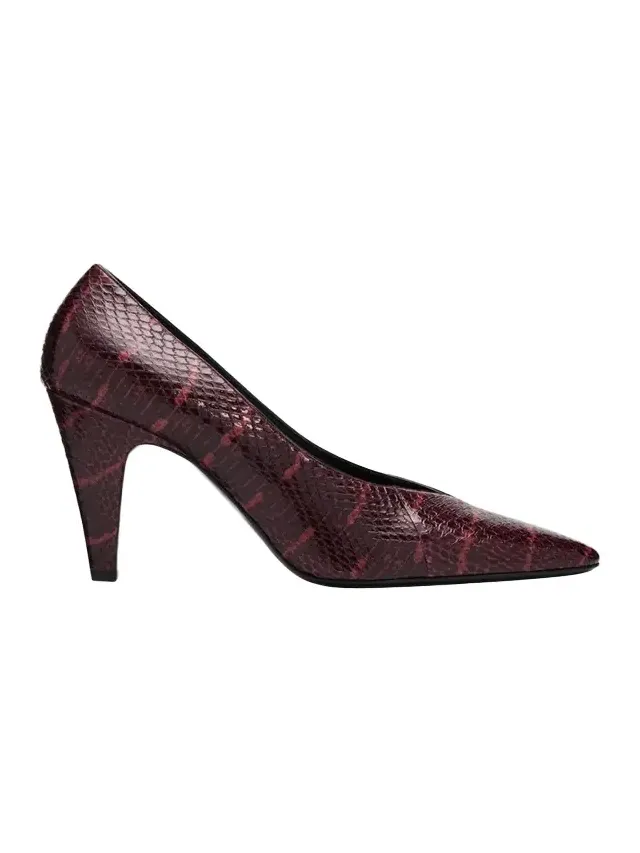 90mm Snake Leather Pumps
