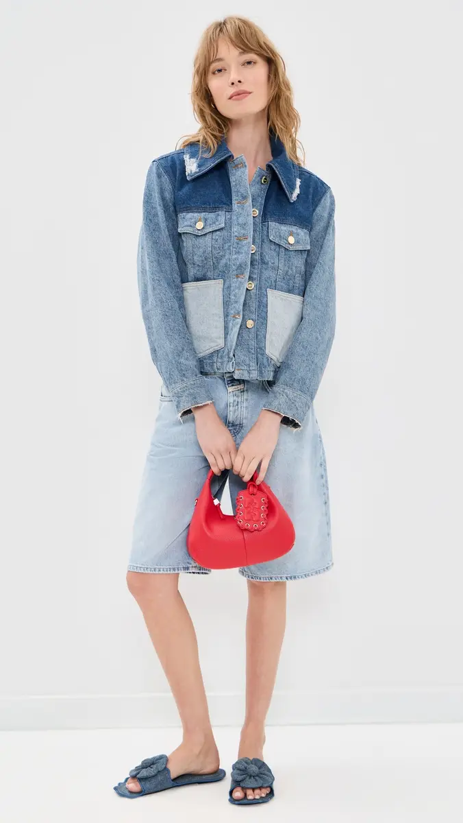 Ganni Patchwork Denim Short Jacket | Thumbnail 5 Ganni Patchwork Denim Short Jacket | Thumbnail 5