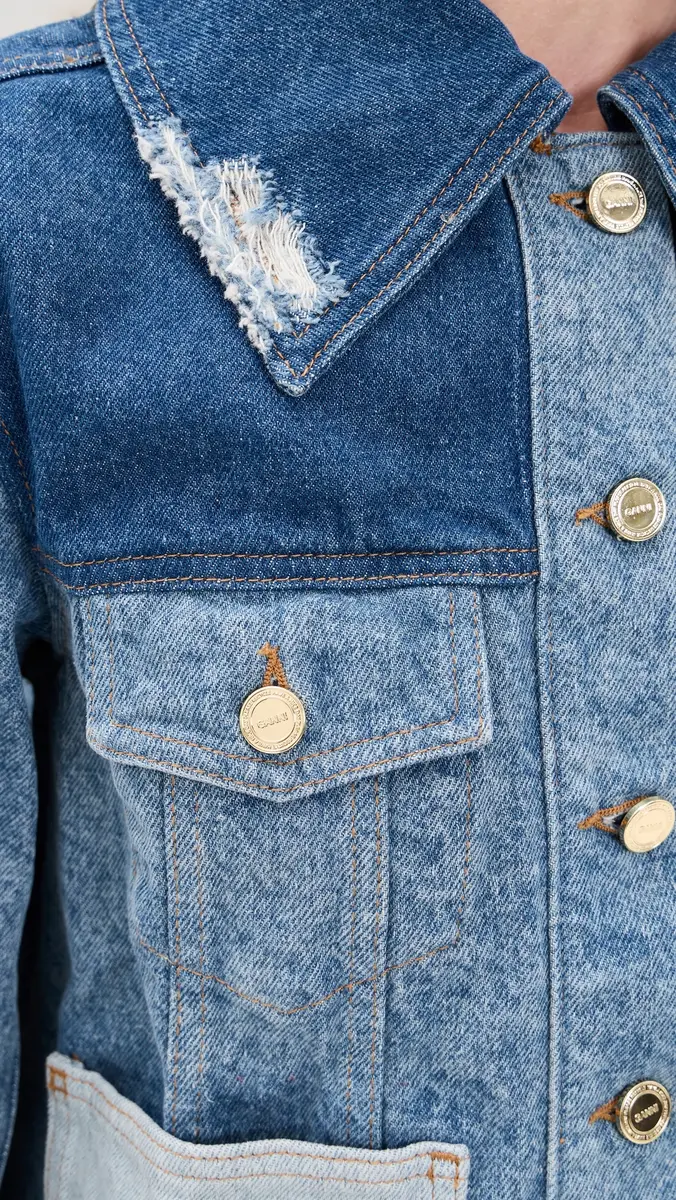Ganni Patchwork Denim Short Jacket | Thumbnail 6 Ganni Patchwork Denim Short Jacket | Thumbnail 6