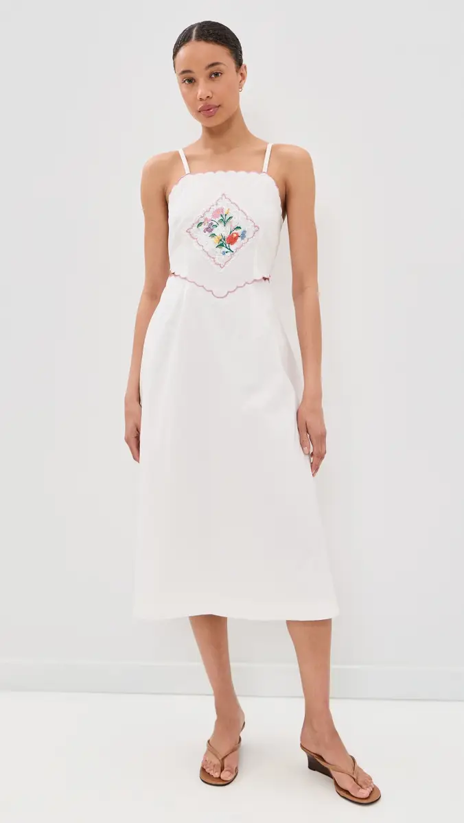 Another Girl Embroidered Handkerchief Detail Dress White | Thumbnail 2 Another Girl Embroidered Handkerchief Detail Dress White | Thumbnail 2