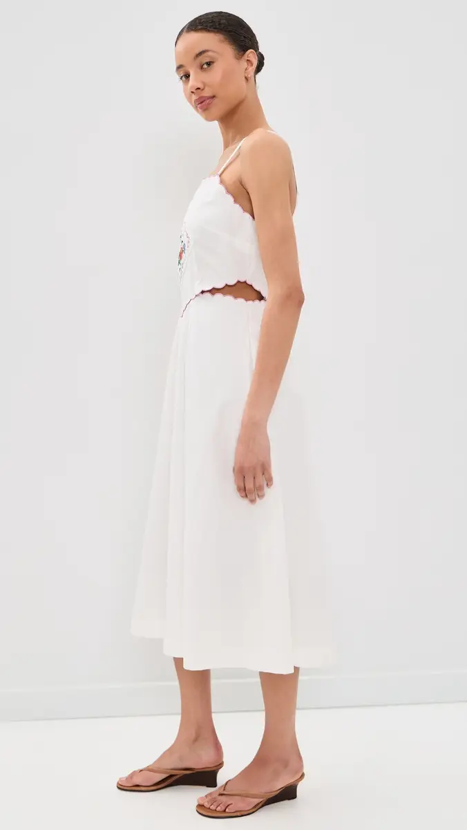 Another Girl Embroidered Handkerchief Detail Dress White | Thumbnail 4 Another Girl Embroidered Handkerchief Detail Dress White | Thumbnail 4
