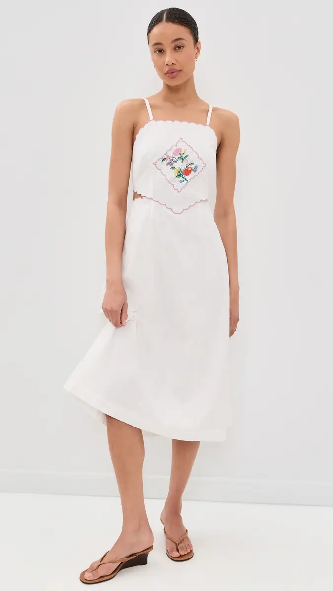 Another Girl Embroidered Handkerchief Detail Dress White | Thumbnail 5 Another Girl Embroidered Handkerchief Detail Dress White | Thumbnail 5