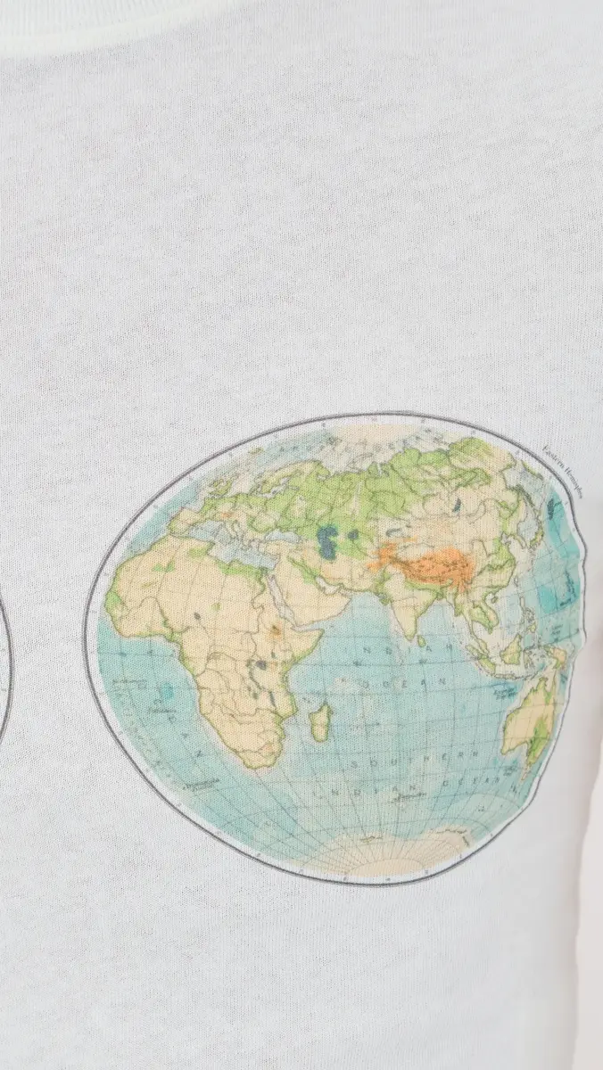 A.W.A.K.E. MODE A. W.A. K.E. MODE Hemispheres Map Printed Tee White | Thumbnail 6 A.W.A.K.E. MODE A. W.A. K.E. MODE Hemispheres Map Printed Tee White | Thumbnail 6