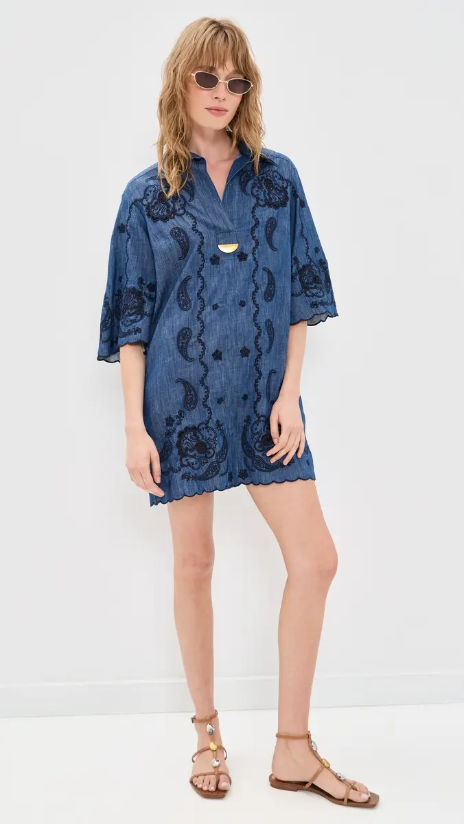 Zimmermann Aster Embroidered Denim Mini Dress | Thumbnail 5