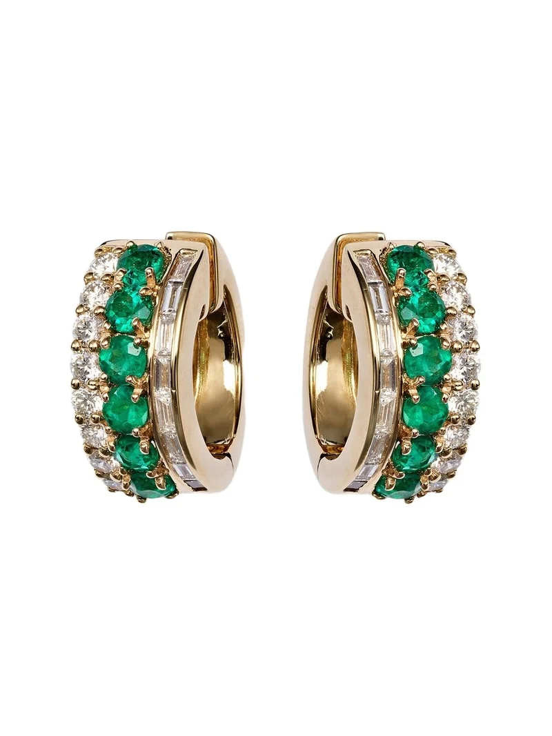 Lola 18kt gold earrings with emeralds and diamonds