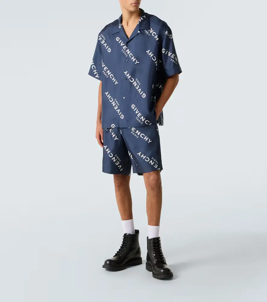 Givenchy Shadow silk bowling shirt | Thumbnail 2 Givenchy Shadow silk bowling shirt | Thumbnail 2