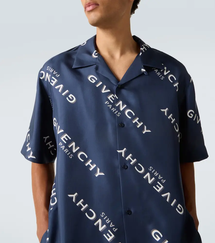 Givenchy Shadow silk bowling shirt | Thumbnail 3 Givenchy Shadow silk bowling shirt | Thumbnail 3