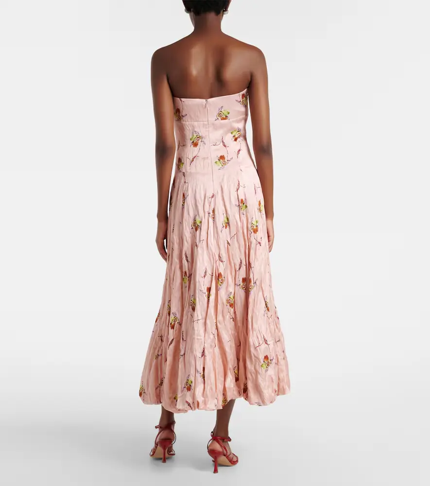 Emilia Wickstead Kaia floral satin bustier dress | Thumbnail 3