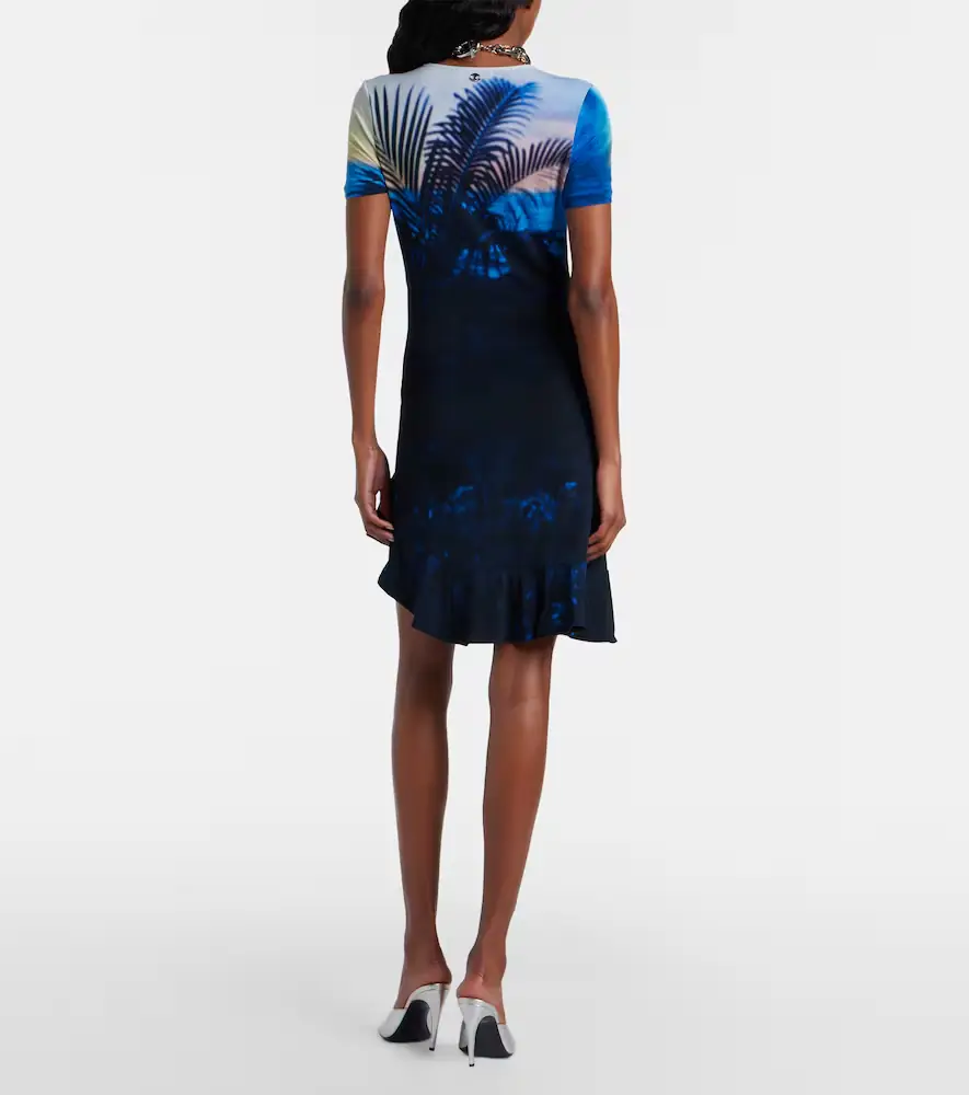 Rabanne Printed ruffled minidress | Thumbnail 6