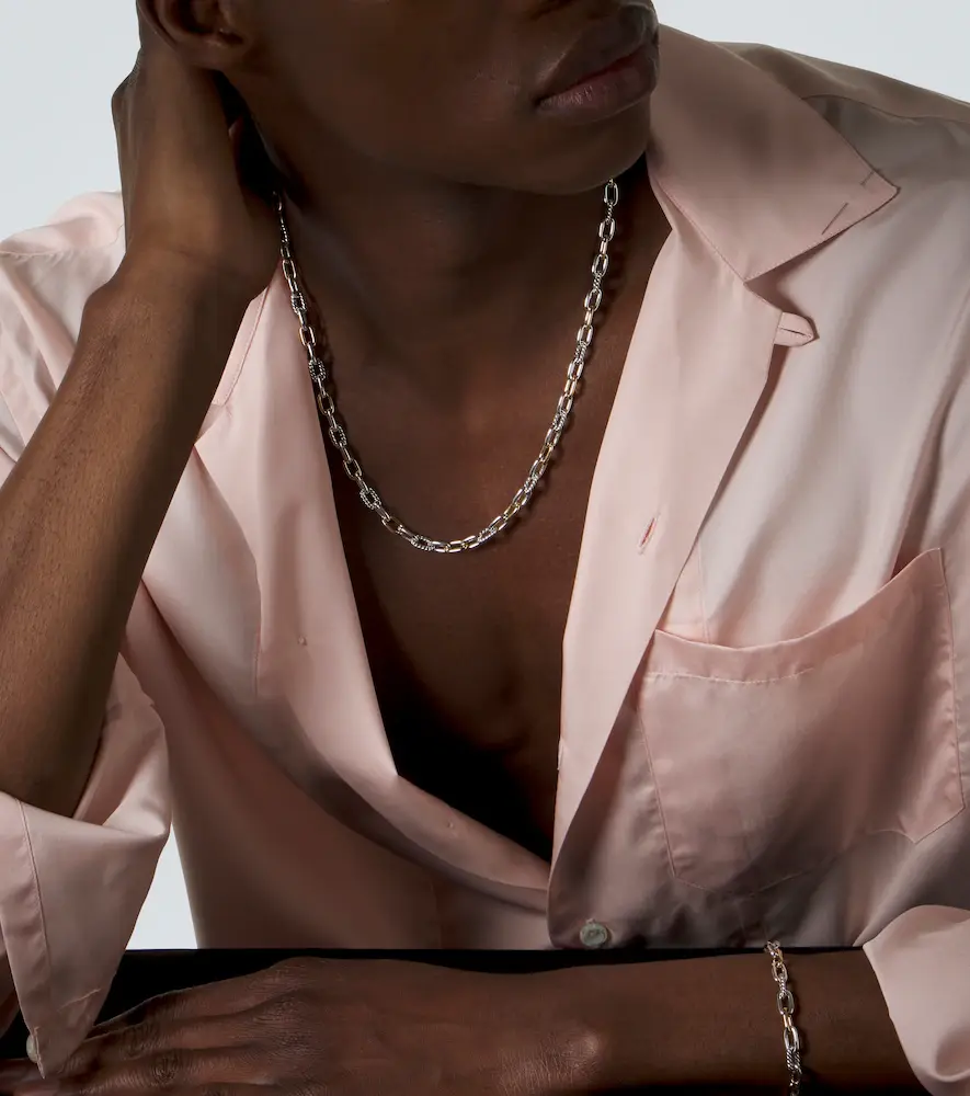 David Yurman DY Madison 925 sterling silver and 18kt gold chain necklace | Thumbnail 4