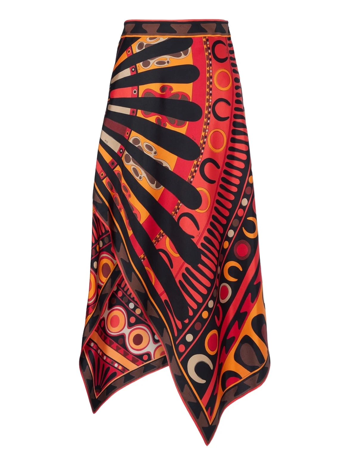 Soleil asymmetric silk twill midi skirt Soleil asymmetric silk twill midi skirt