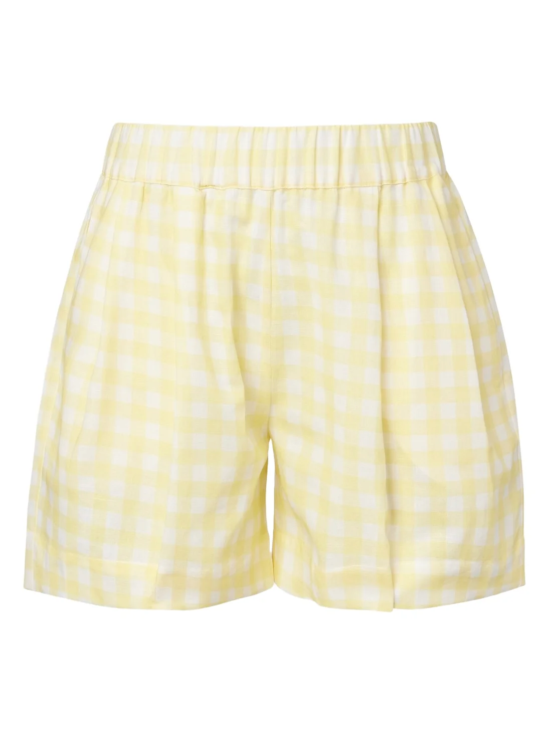 Gingham linen and cotton shorts