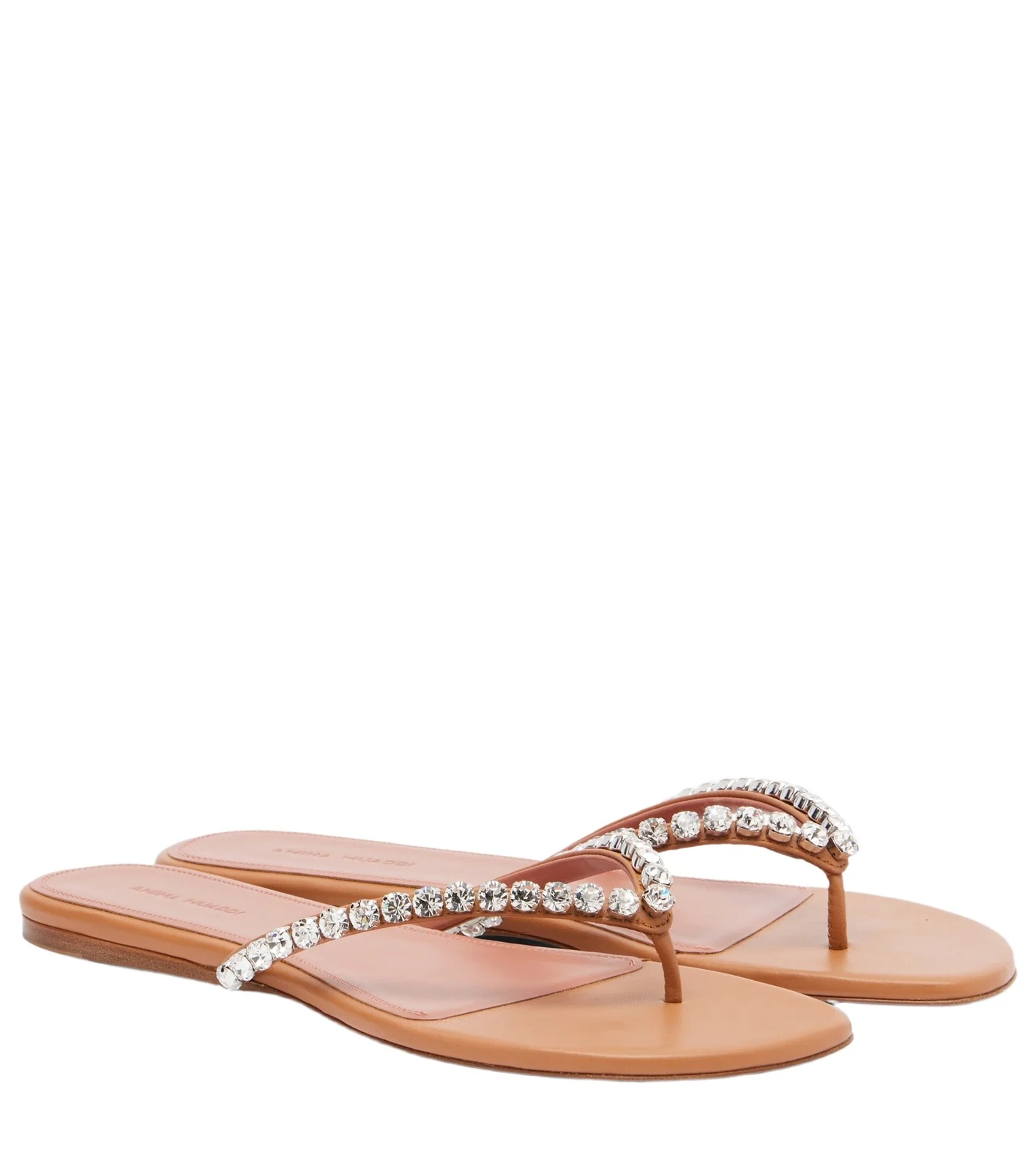 Amina Muaddi Gigi embellished leather thong sandals