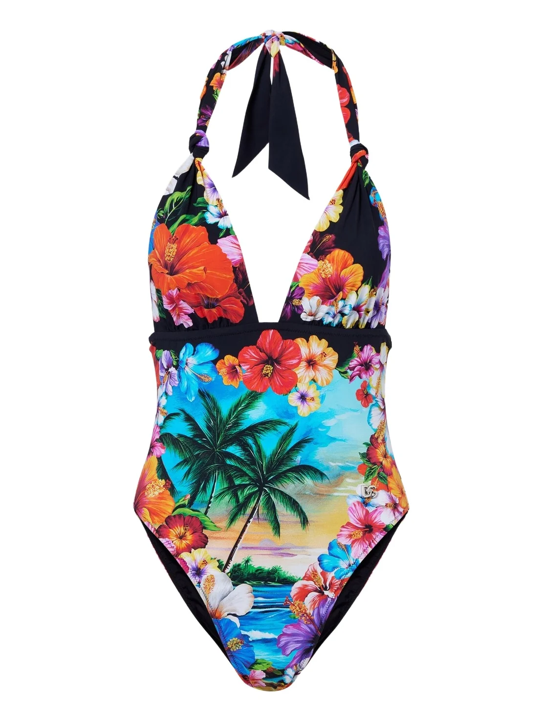 Dolce & Gabbana Floral halterneck swimsuit