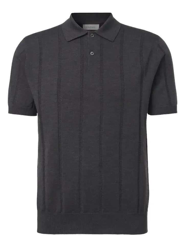 Virgin wool polo sweater