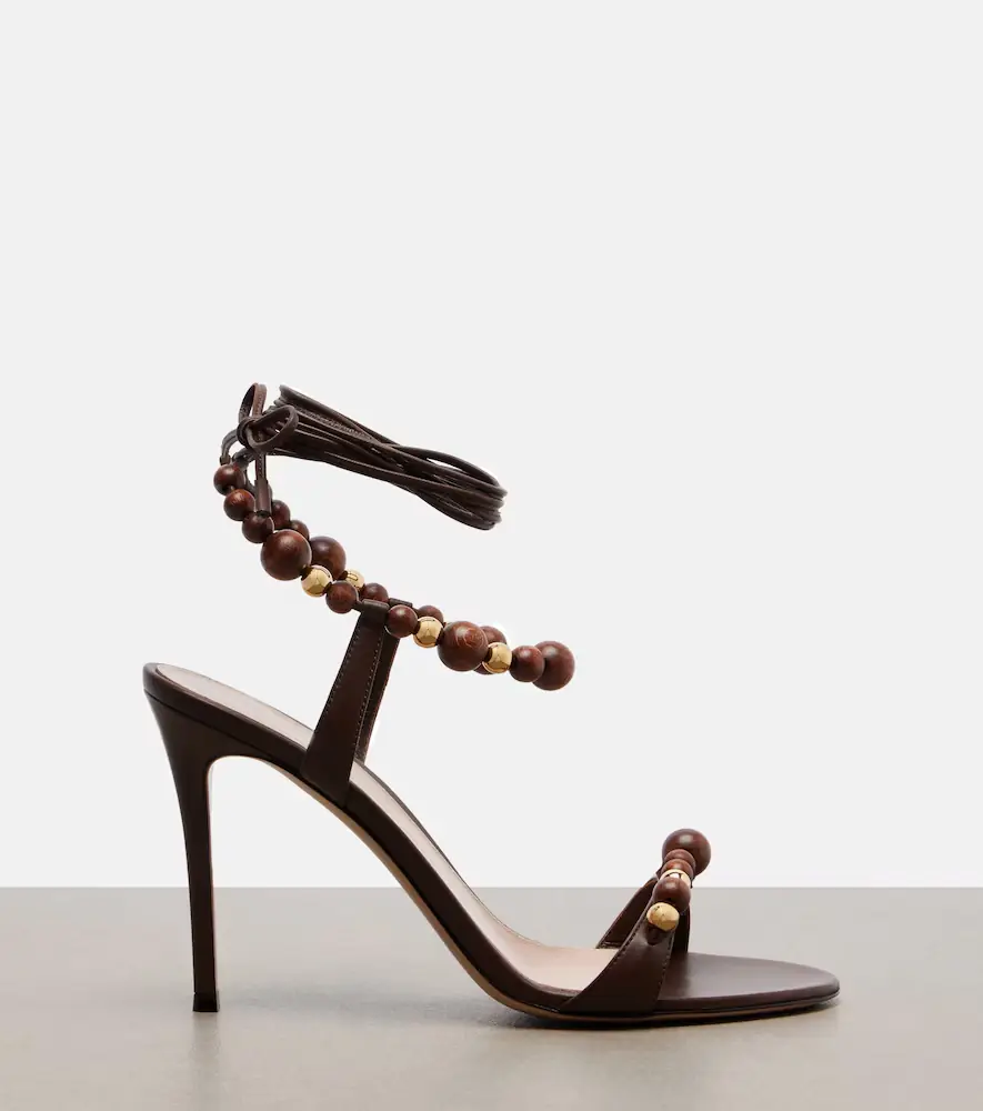 Gianvito Rossi Pandawa beaded leather sandals | Thumbnail 3 Gianvito Rossi Pandawa beaded leather sandals | Thumbnail 3