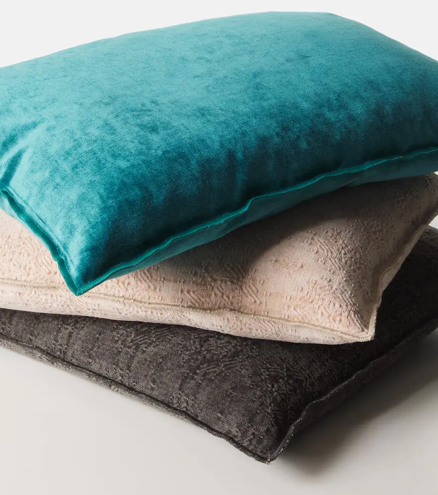 Maison de Vacances Cotton-blend velour cushion | Thumbnail 2 Maison de Vacances Cotton-blend velour cushion | Thumbnail 2