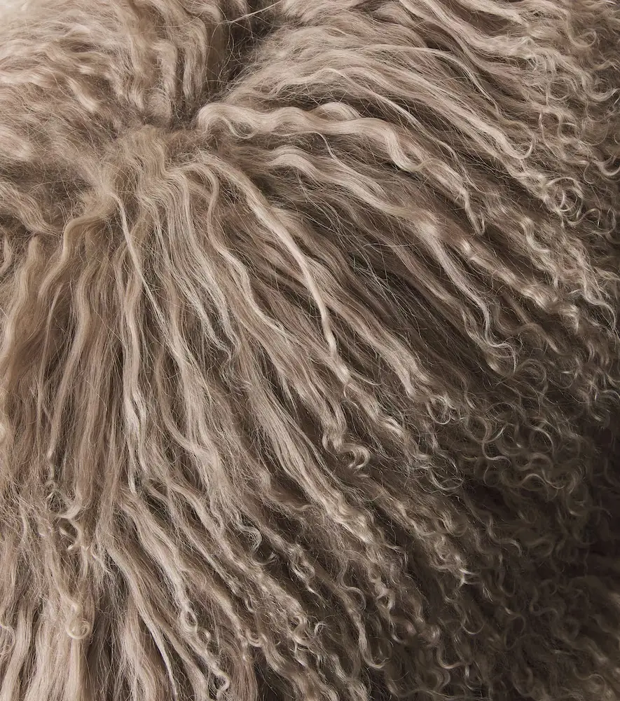 Maison de Vacances Shearling and linen cushion | Thumbnail 3 Maison de Vacances Shearling and linen cushion | Thumbnail 3