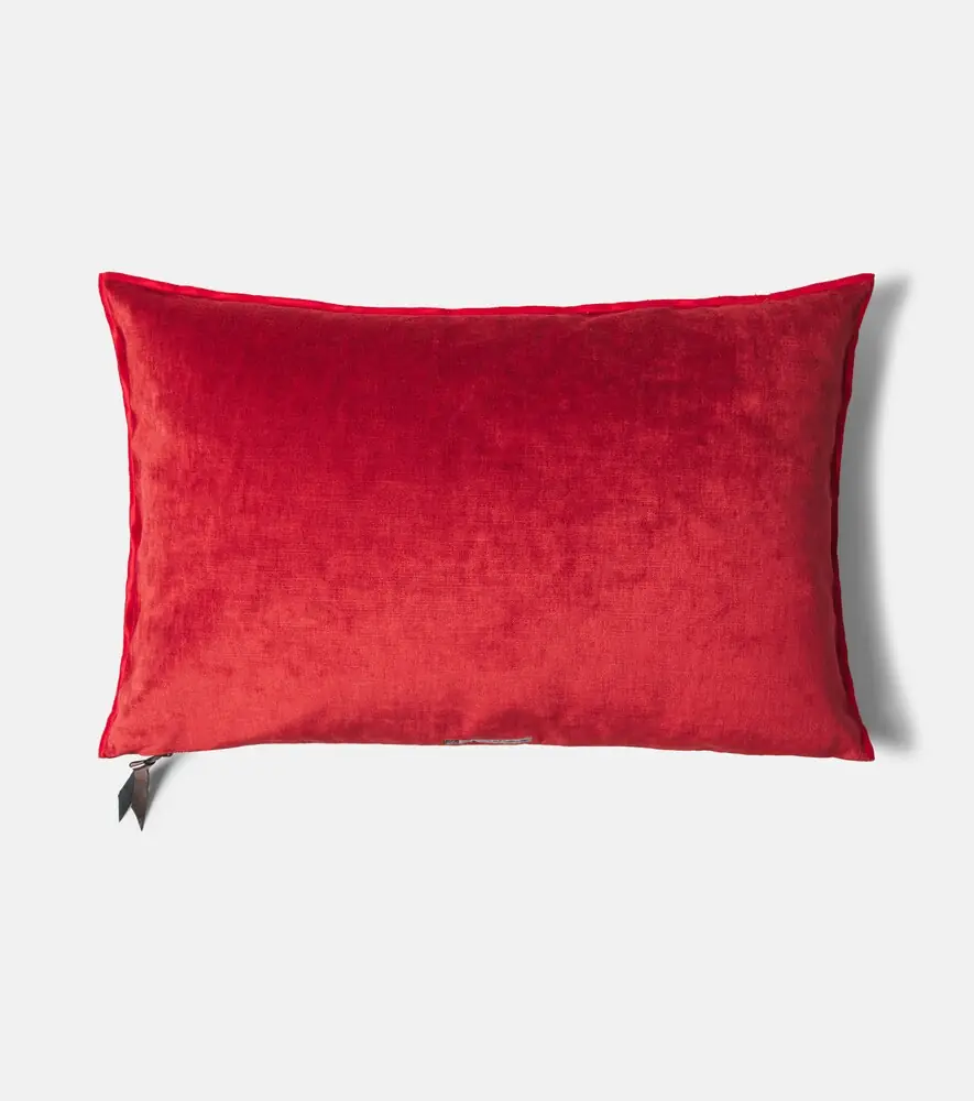 Maison de Vacances Leather-trimmed cushion | Thumbnail 5 Maison de Vacances Leather-trimmed cushion | Thumbnail 5