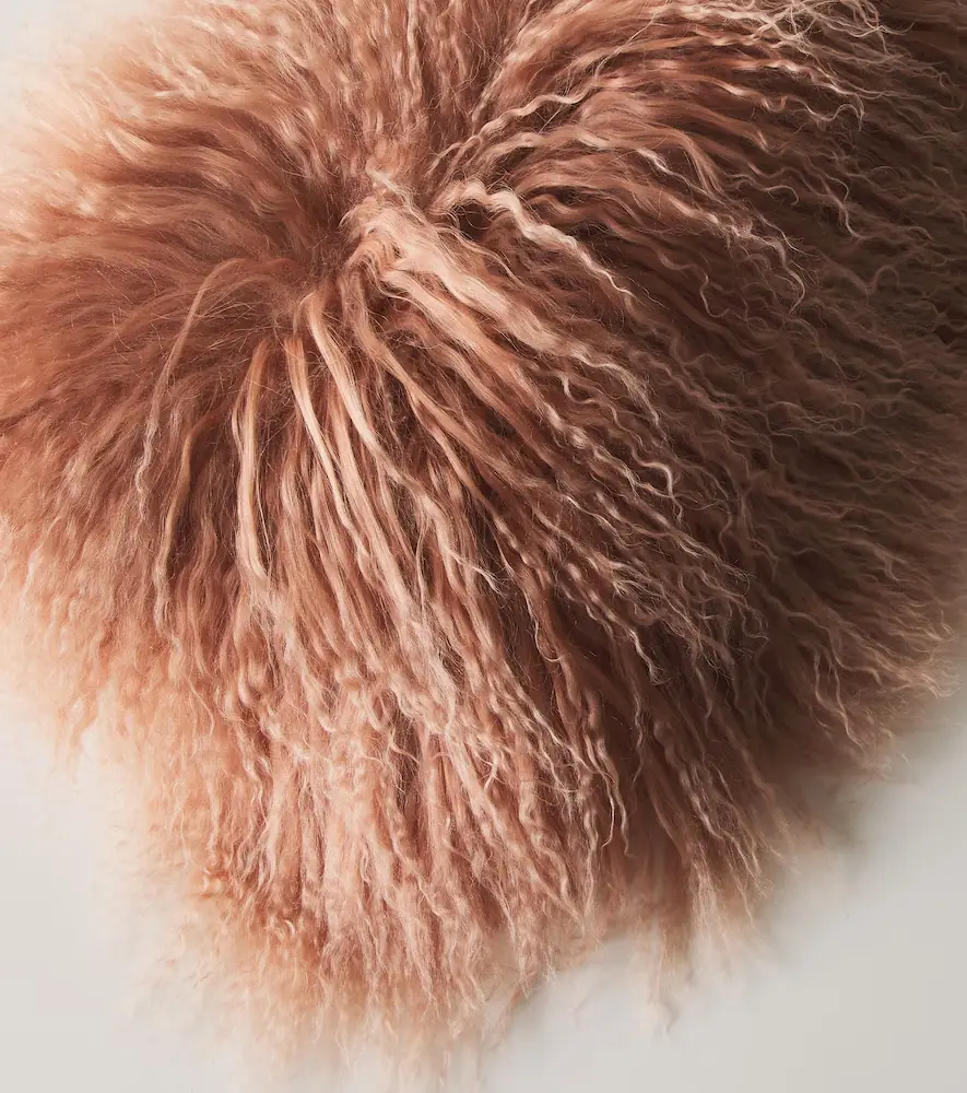 Maison de Vacances Shearling and linen cushion | Thumbnail 3