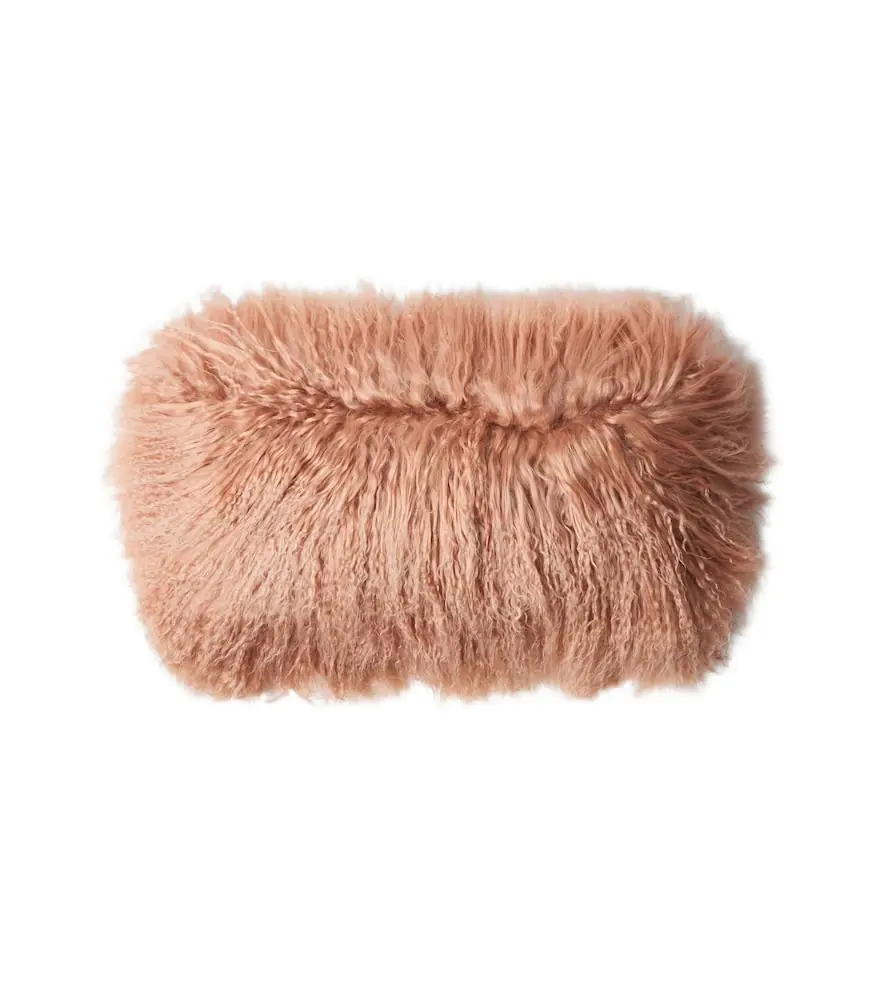 Maison de Vacances Shearling and linen cushion