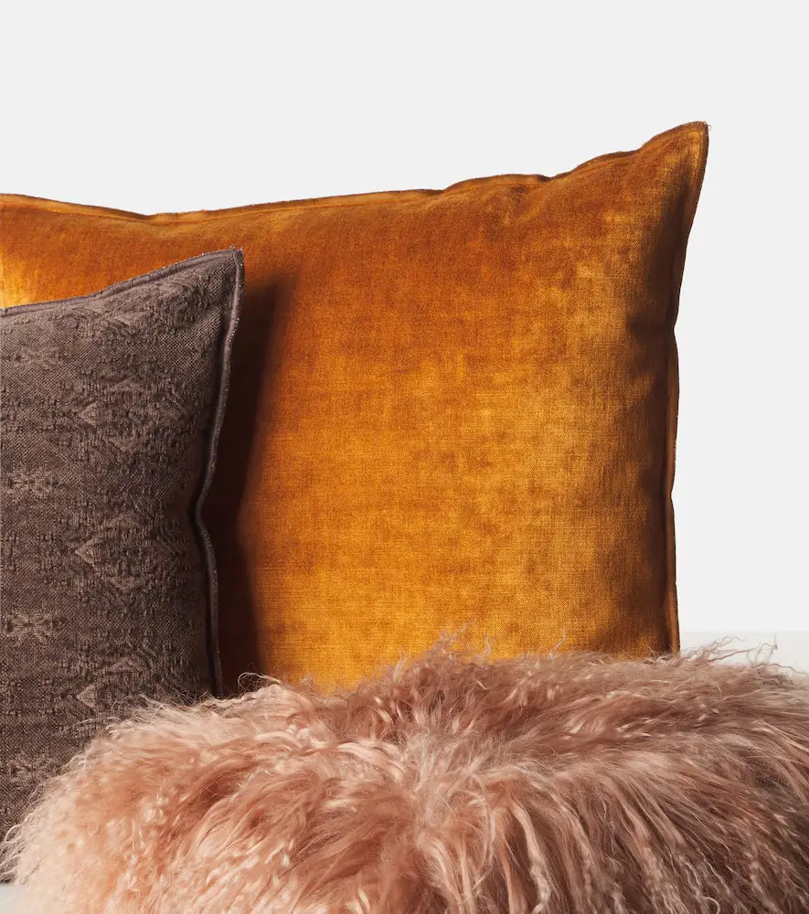 Maison de Vacances Leather-trimmed cushion | Thumbnail 3 Maison de Vacances Leather-trimmed cushion | Thumbnail 3