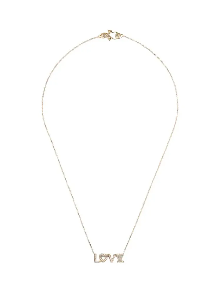 Love 18kt gold necklace with diamonds Love 18kt gold necklace with diamonds