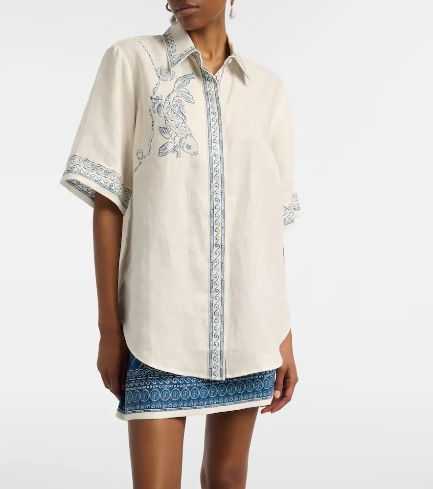 ALÉMAIS Lucky oversized printed linen shirt | Thumbnail 4 ALÉMAIS Lucky oversized printed linen shirt | Thumbnail 4
