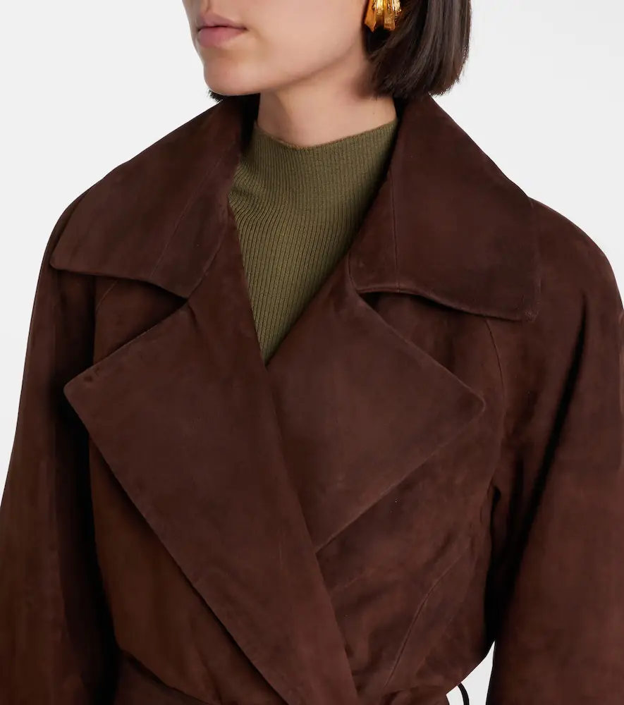 Nour Hammour Althea suede wrap coat | Thumbnail 3 Nour Hammour Althea suede wrap coat | Thumbnail 3