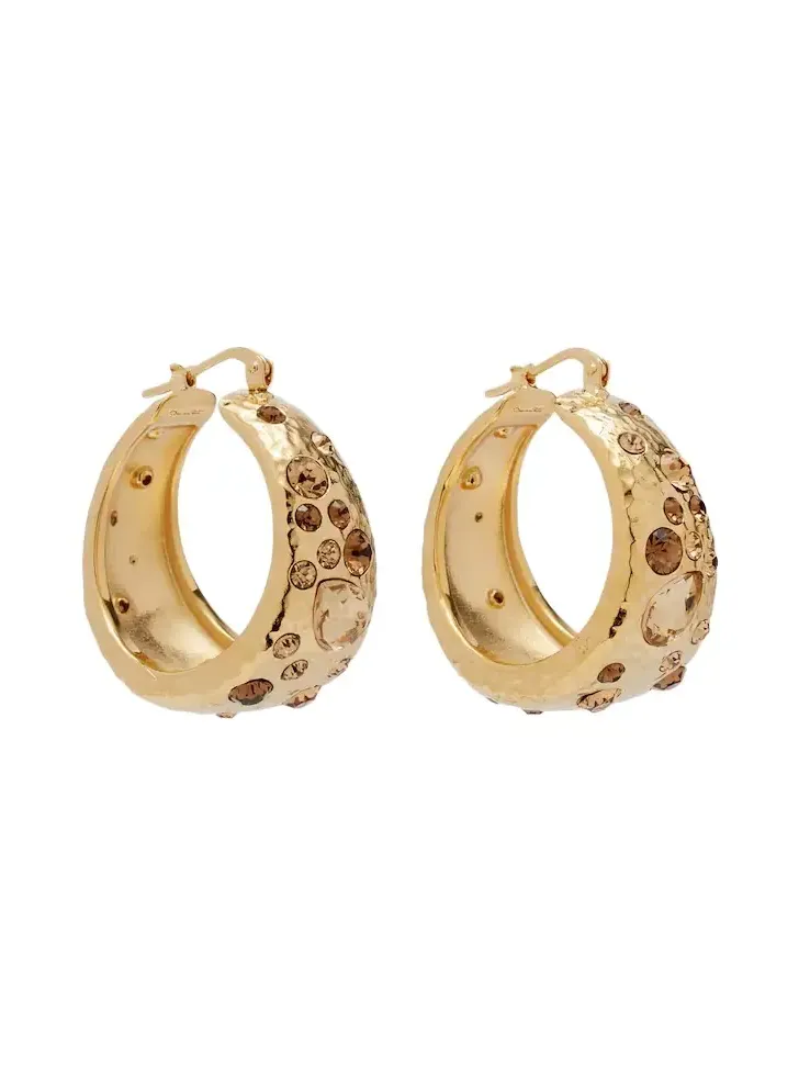 Crystal-embellished hoop earrings