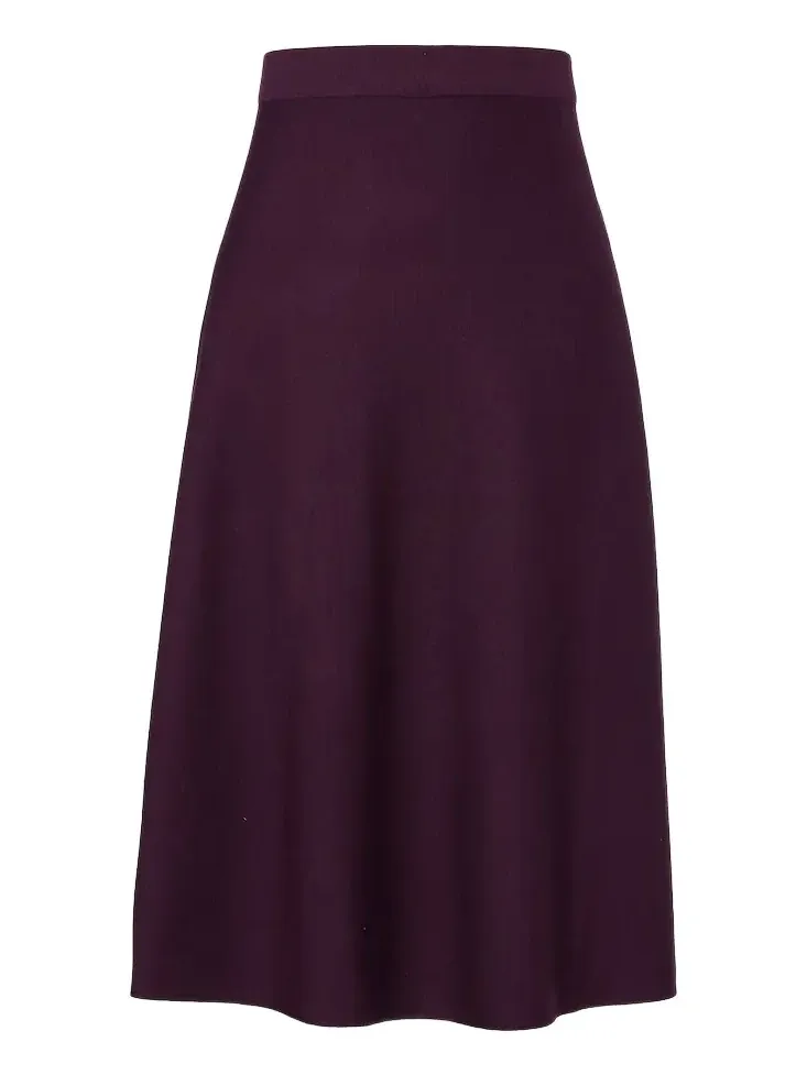 Virgin wool midi skirt