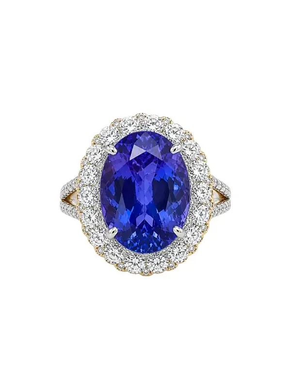 14.65ct Diamond Tanzanite 18K Gold Cocktail Ring