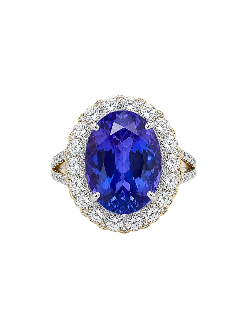 14.65ct Diamond Tanzanite 18K Gold Cocktail Ring 14.65ct Diamond Tanzanite 18K Gold Cocktail Ring