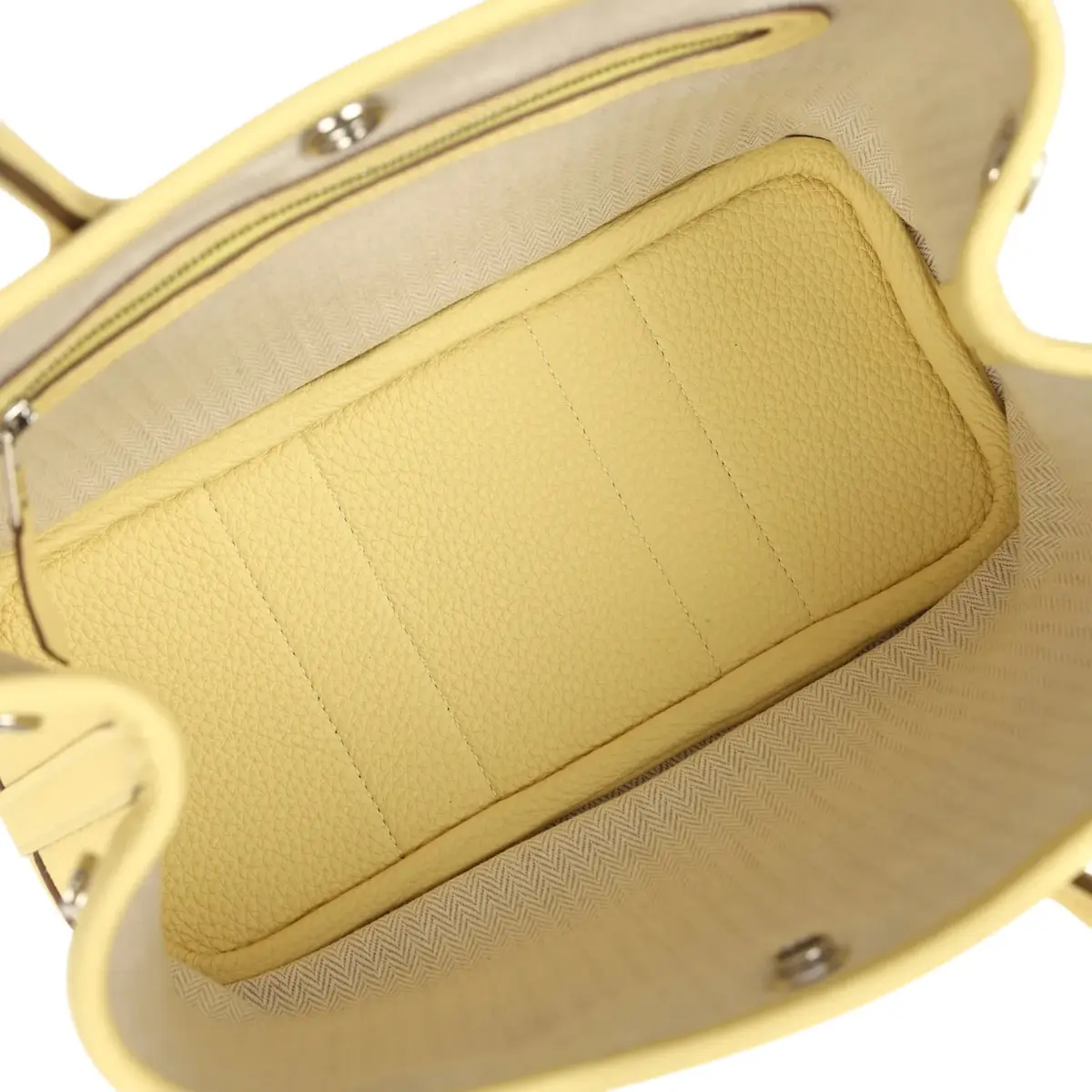 HERMÈS Hermes Garden Party Neo 23 Jaune Poussin Togo Palladium Hardware | Thumbnail 7 HERMÈS Hermes Garden Party Neo 23 Jaune Poussin Togo Palladium Hardware | Thumbnail 7